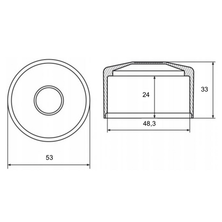 Nasadka na rurę Fi48 czarna