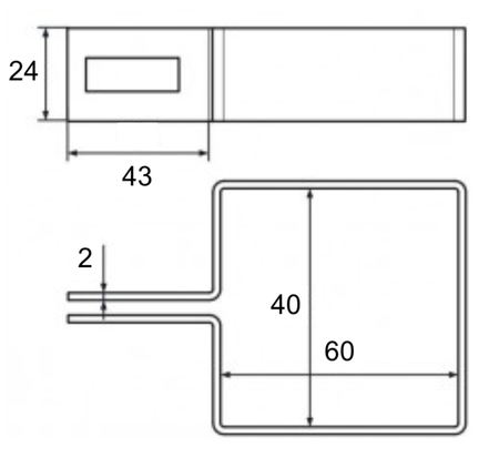 Obejma końcowa na słupek 60x40 mm odwrotna antracyt