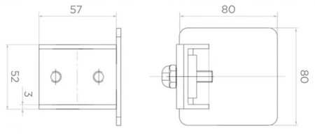 Zakończenie profilu bramowego 80x80 mm