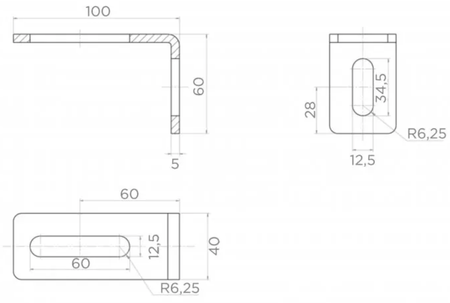 Kątownik rolki prowadzącej ocynkowany