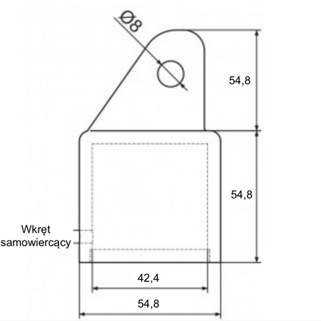 Nasadka słupka podporowego Fi42 mm zielona z wkrętem