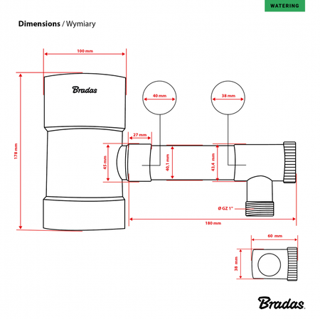 Zbieracz wody deszczowej z zaworem 100 mm szary
