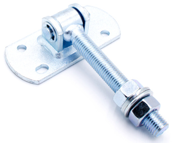 Zawias regulowany do przykręcenia M16 L-130 z szyldem 115x50x5 mm z otworami w kształcie fasoli