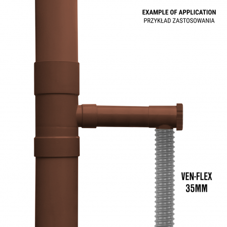 Zbieracz wody deszczowej z zaworem 80 mm brązowy