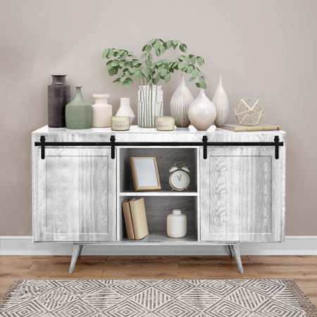 System drzwi przesuwnych dwuskrzydłowych MINI BARN DOOR wzór klasyczny szyna 1,25 m