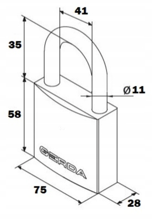 Kłódka pałąkowa 75 żeliwna