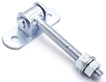 Zawias regulowany do przykręcenia M12 L-115 z szyldem 90x30x3 mm