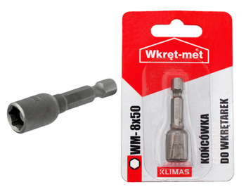 Końcówka do wkrętarek pod łeb sześciokątny z magnesem SW-8 dł. 50 mm