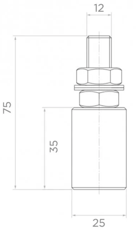 Rolka górna prowadząca Fi25 mm