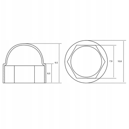 Maskownica śruby i nakrętki M5 antracyt