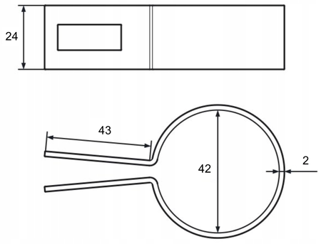 Obejma końcowa na słupek Fi42 mm czarna