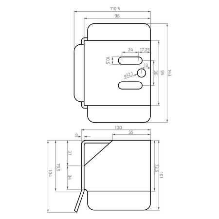 Uchwyt najazdu do profilu 80x80/70x70 mm z gumowym odbojnikiem