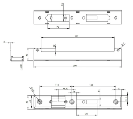 Kaseta elektrozaczepu niska antracyt