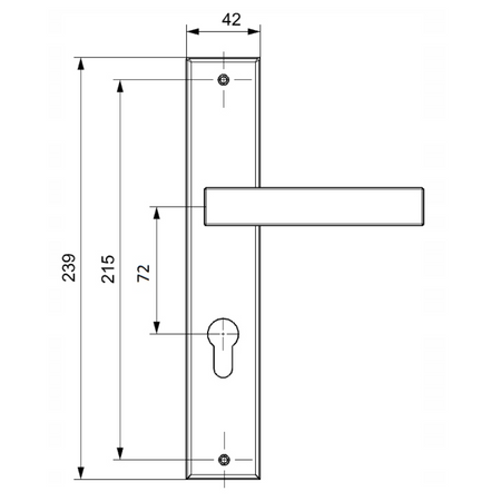 Klamko - klamka z szyldem 72 mm antracyt