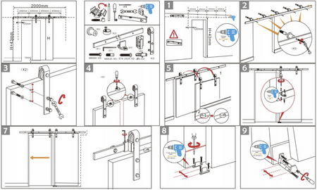System drzwi przesuwnych BARN DOOR wzór klasyczny