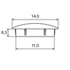 Zaślepka otworu technologicznego 14x11 do otworu 11 mm antracyt