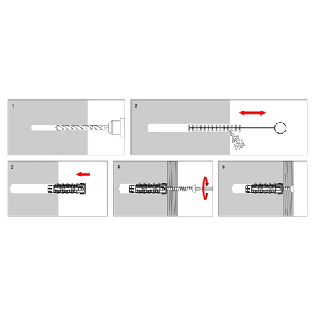 Kołki uniwersalne 8x40 z wkrętem z łbem stożkowym 5x60 mm 100 szt