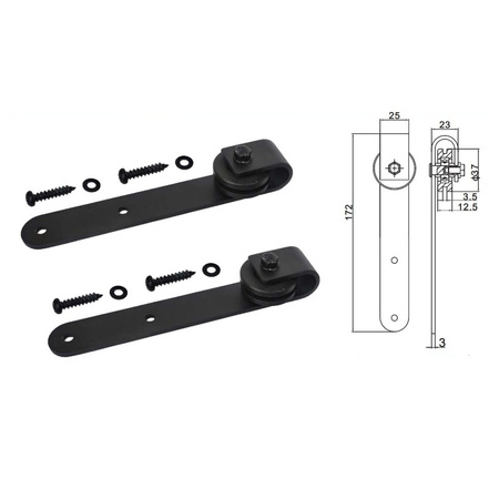 System drzwi przesuwnych MINI BARN DOOR wzór klasyczny szyna 0,91m