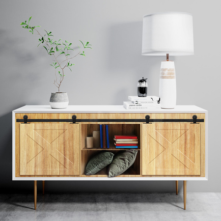 System drzwi przesuwnych dwuskrzydłowych MINI BARN DOOR wzór górny szyna 1,25m