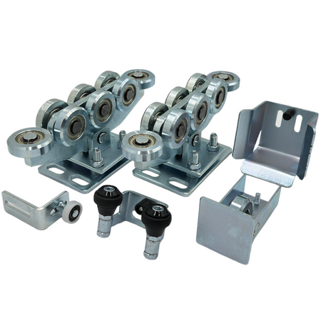 Zestaw wózków 8-rolkowych do profilu 80x80x5 mm