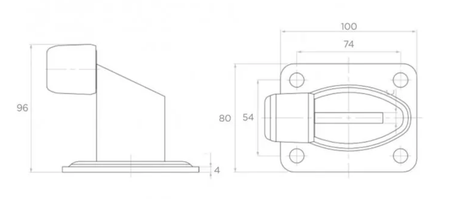 Odbojnik bramy lub furtki z podstawą 100x80 mm ocynkowany