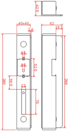Kaseta elektrozaczepu antracyt