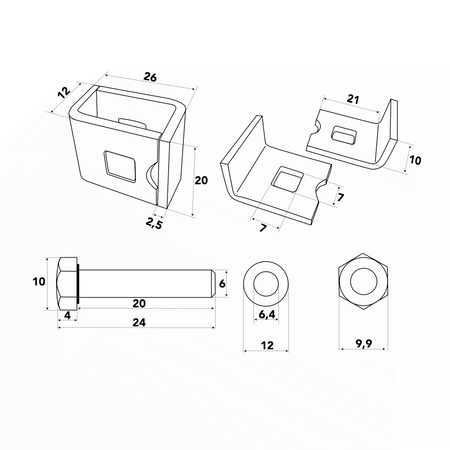 Mocowanie typ L zielone