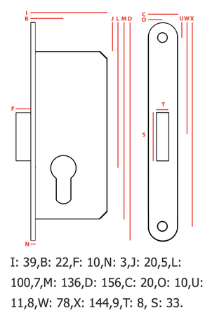 Zamek zasuwkowy Jania Z093