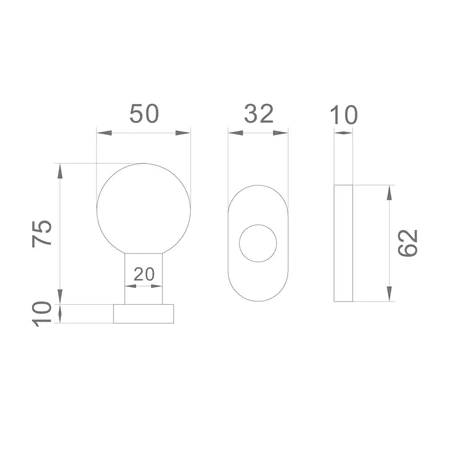 Gałka nierdzewna ruchoma okrągła