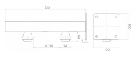 Prowadzenie górne bramy do przykręcenia 2 rolki