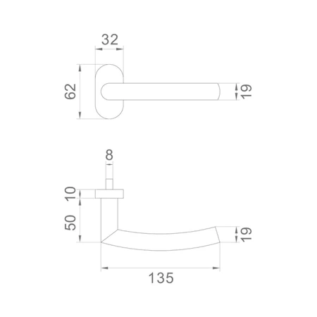 Klamka nierdzewna RAVENNA