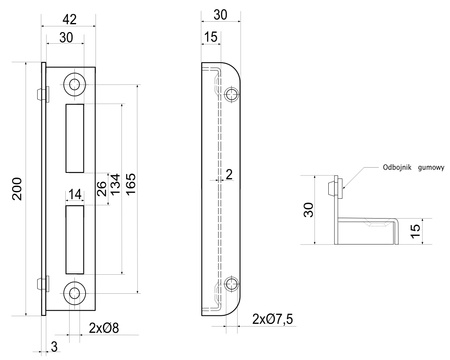 Zaczep furtki czarny