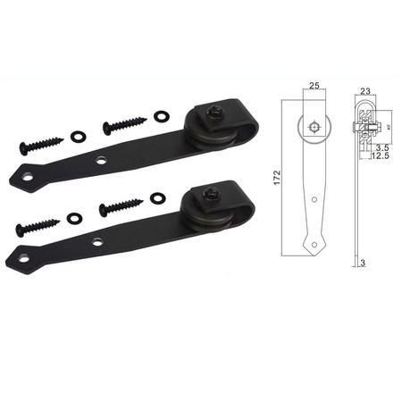 System drzwi przesuwnych MINI BARN DOOR wzór strzała szyna 0,91 m