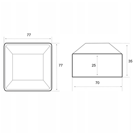 Nasadka na profil 70x70 mm czarna