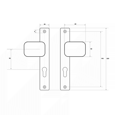 Pochwy - pochwyt z szyldem czarny
