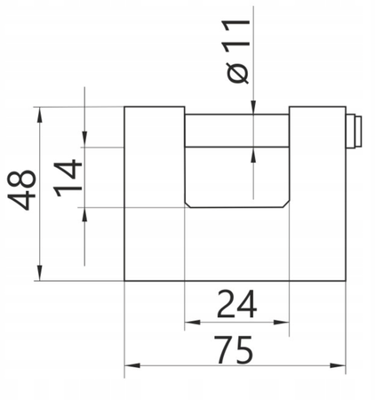Kłódka trzpieniowa 75 mosiężna