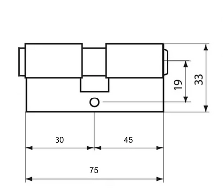 Wkładka bębenkowa 30/45 mosiężna