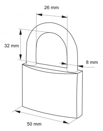 Kłódka pałąkowa 50 żeliwna