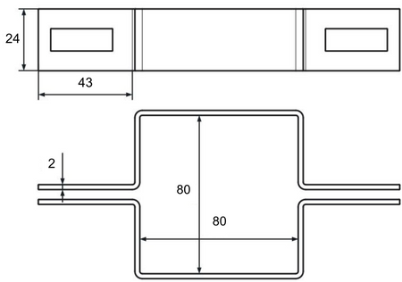 Obejma pośrednia na słupek 80x80 mm czarna