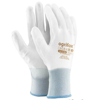Rękawice Ogrifox OX-Poliur białe rozmiar 10