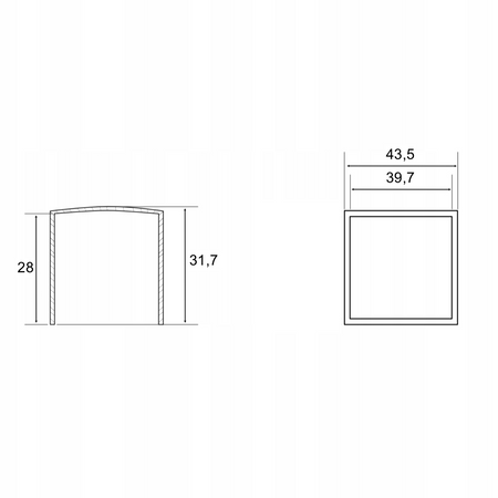 Nakładka do profilu 40x40 czarna