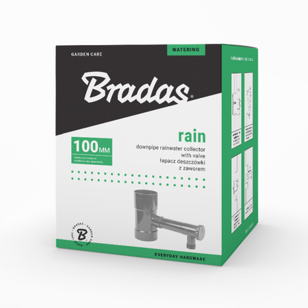 Zbieracz wody deszczowej z zaworem 100 mm szary