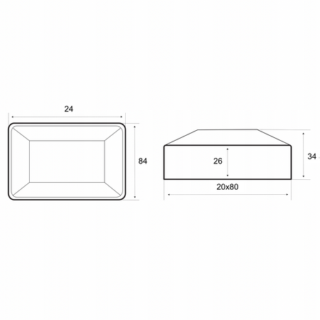 Nasadka na profil 80x20 mm czarna