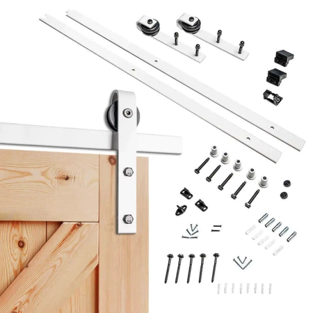 System drzwi przesuwnych BARN DOOR wzór klasyczny białe