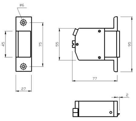 Elektrozaczep R1 12V szeroki