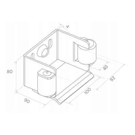 Uchwyt najazdu do profilu 70x70/80x80 mm z gumowym odbojnikiem i rolkami antracyt RAL7016