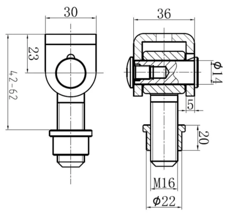 Zawias do wspawania M16