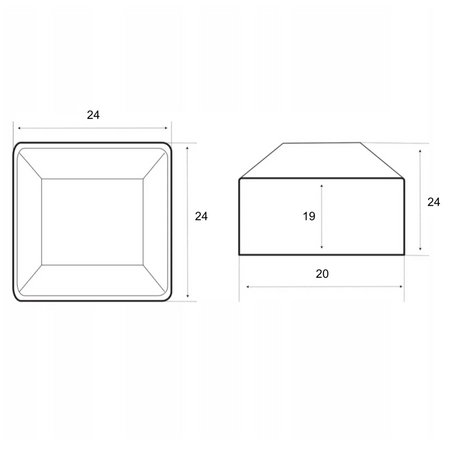 Nasadka na profil 20x20 mm czarna