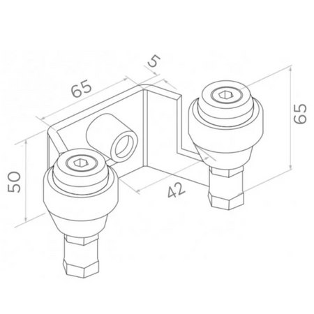 Uchwyt górny bramy 40 mm czarny RAL9005
