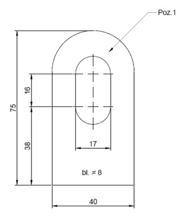 Łącznik L-75 do zawiasu M16